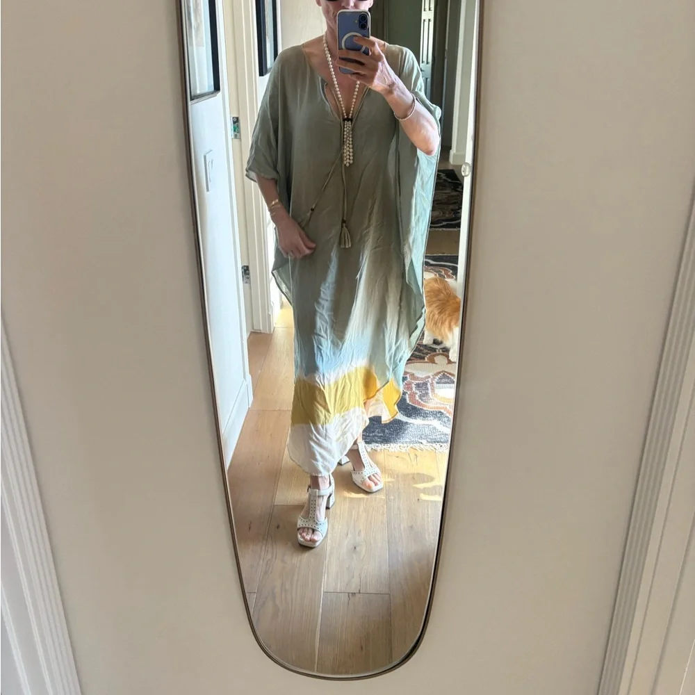 Indah Ombre Tassel Kaftan Maxi Dress Beach Cover Up Boho One Size